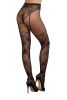 Knitted Lace Garterhose - One Size - Black