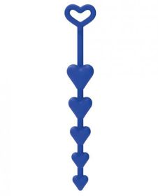 Heart Shaped Anal Beads Blue