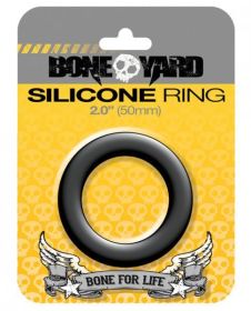 Boneyard Silicone Cock Ring 2 inches Black