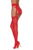 Pantyhose With Garters - One Size - Red