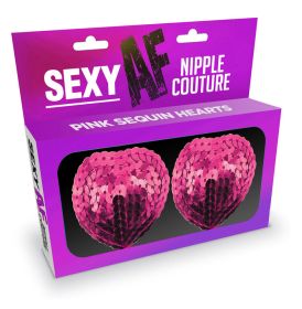 Sexy Af Pink Sequin Hearts Nipple Couture