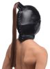 Ponytail Bondage Hood- Black