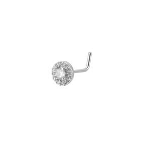 Unisex Stainless Steel Inlay Zircon Puncture Nose Ring (Option: 8 Silver)