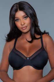 2215 Seamless Kristy Full Coverage Bra (Color: Black, size: F)