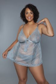 2238 Bridgette Babydoll (Color: Grey, size: 3X)