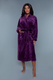 2260 Helena Plush Robe (Color: Purple, size: L/XL)