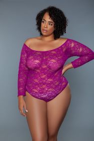 2248P Marina Bodysuit (Color: Dark Magenta, size: 2X)