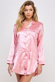 BW1788 Kimberly Satin Sleepshirt (Color: Dusty Rose, size: 3X/4X)