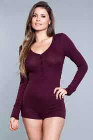 1882 Nala Romper (Color: Burgundy, size: 1X)