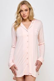 2088 Mahina Sleep Shirt (Color: Peach, size: S/M)