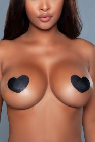 2180H Heart Nipple Cover (Color: Black, 1964-BLK-S: OS)