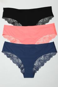 22083PK Arden Cheeky Panty Pack (Color: Black/Navy Blue/Coral, size: S)