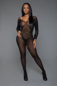 2354 Animal Instinct Bodystocking (Color: Black, size: OS)