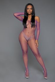 2359 Catch Me Bodystocking (Color: Purple, size: OS)