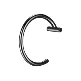 Stainless Steel Non-piercing Fake Lip Ring Labret (Option: Black Without Ball)