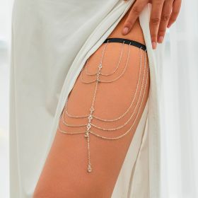 Multi-layer Chain Star Leg Ring Thigh Chain (Option: 07 White K0321-Specifications)