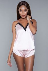 1962 Luna Cami and Short Set (Color: Blush Pink, size: S)