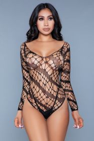 1996 Let Me Love You Bodysuit (Color: Black, size: Q)