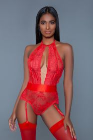 2016 Ophelia Bodysuit (Color: Red, size: S)