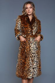 2071 Leopard Robe (Color: Leopard, size: S/M)