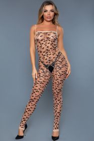 2154 Luscious Leopard Bodystocking (Color: Leopard, size: OS)