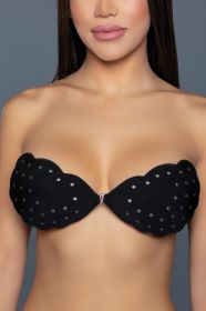 2309 Scalloped Edge Bra Adhesive (Color: Black, size: A)