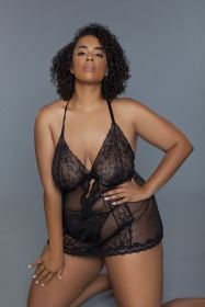 2238 Bridgette Babydoll (Color: Black, size: 1X)