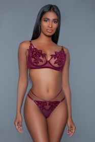 2018 Evangeline Set (Color: Burgundy, size: S/M)