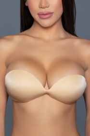 2316 Seamless Fabric Adhesive Bra (Color: Nude, size: D)