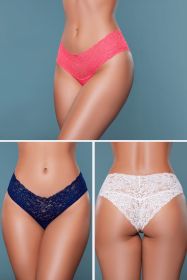 21983PK Nessa Briefs 3 Pack (Color: Pink/Coral/Navy Blue, size: XL)