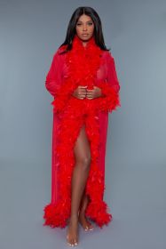 BW834 Glamour Robe (Color: Red, size: OS)