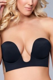 BWXB093 Deep V Bra (Color: Black, size: A)