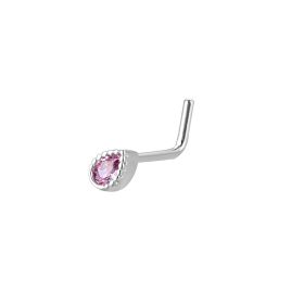 Unisex Stainless Steel Inlay Zircon Puncture Nose Ring (Option: 1 Silver)