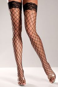 BW617 Spandex Thigh High (Color: Black, size: OS)