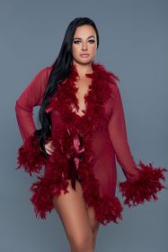 BW834S Lux Robe (Color: Maroon, size: Q)