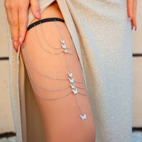 Multi-layer Chain Star Leg Ring Thigh Chain (Option: 09 White K0330-Specifications)