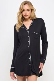 2088 Mahina Sleep Shirt (Color: Black, size: L/XL)