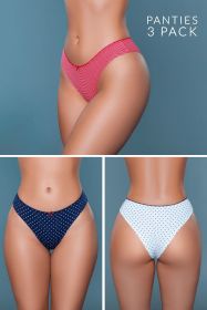 2203B3PK Talia Brief 3 Pack (Color: Blue/White/Red, size: L)