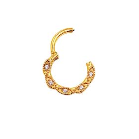 Fashion Stainless Steel Material Puncture Nose Ring (Option: Gold-1.2x10mm)